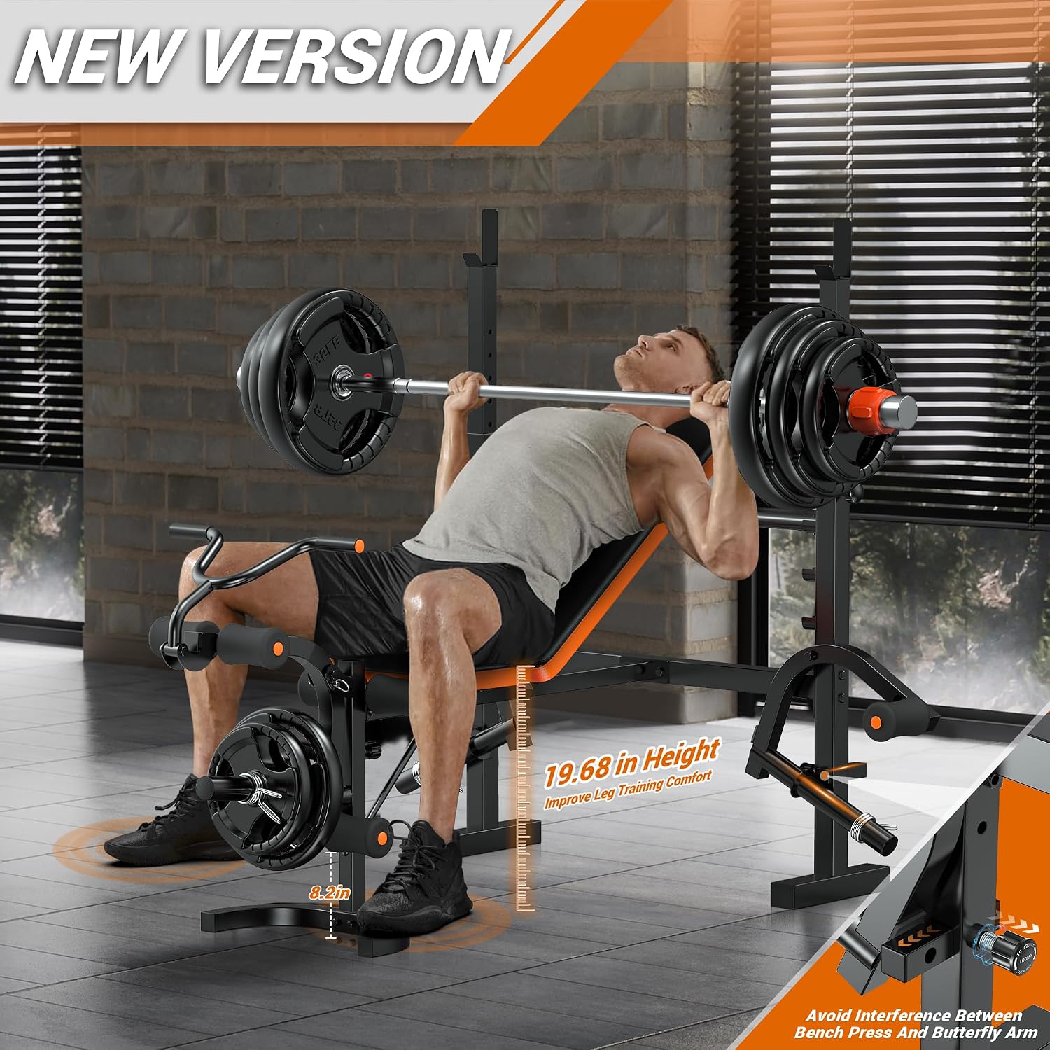 Weight Bench 770LBS with Leg E - Home Gym Leg Extension review and price