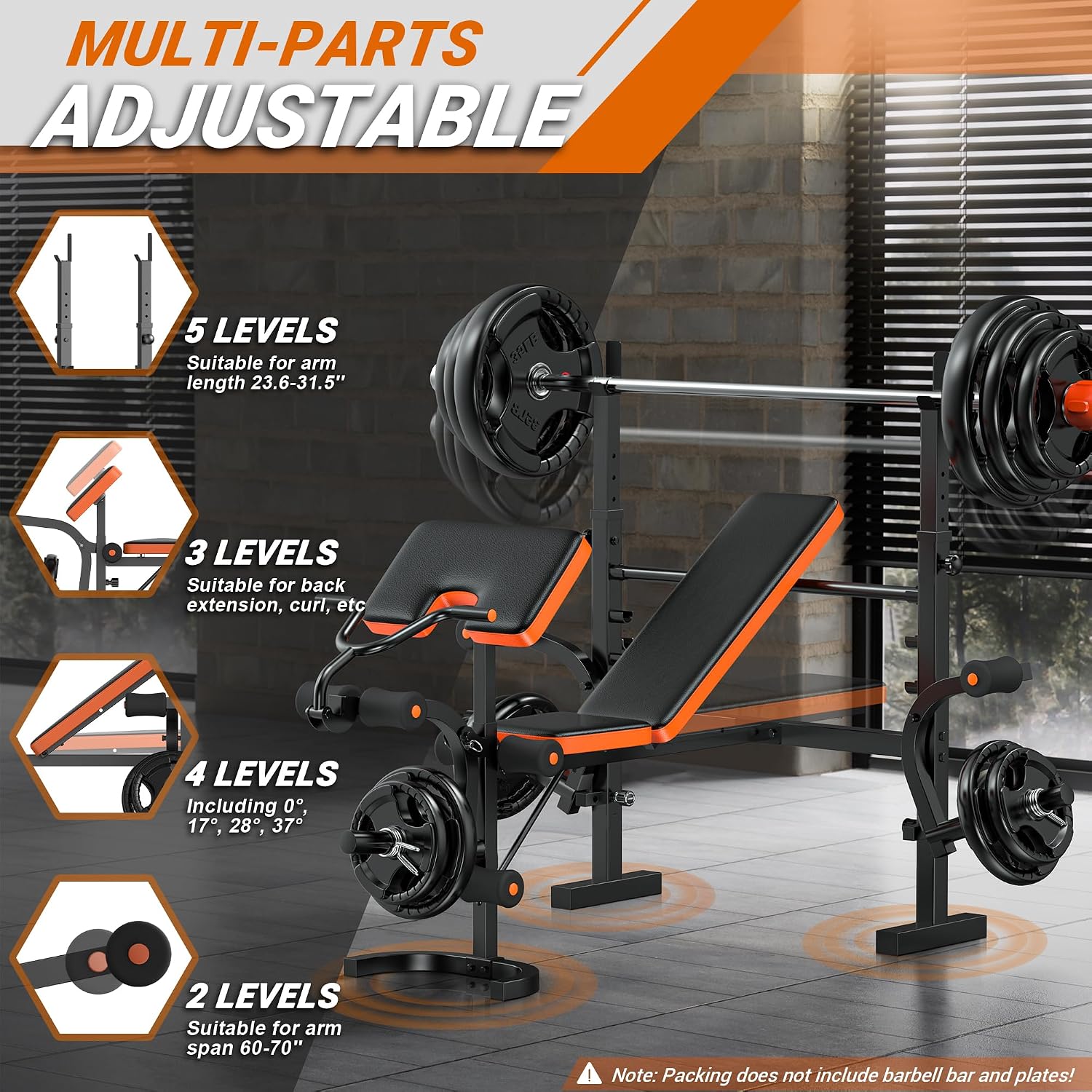 Weight Bench 770LBS with Leg E - Home Gym Leg Extension review and price