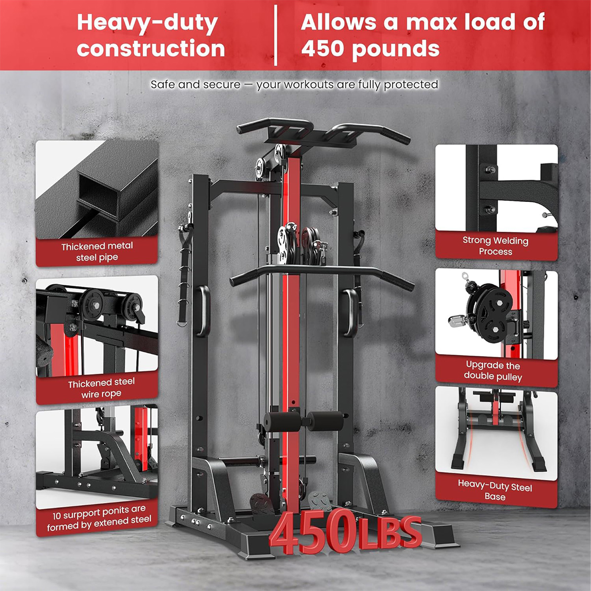 Pooboo Home Gym Machine - High - Home Gym Leg Machine review and price