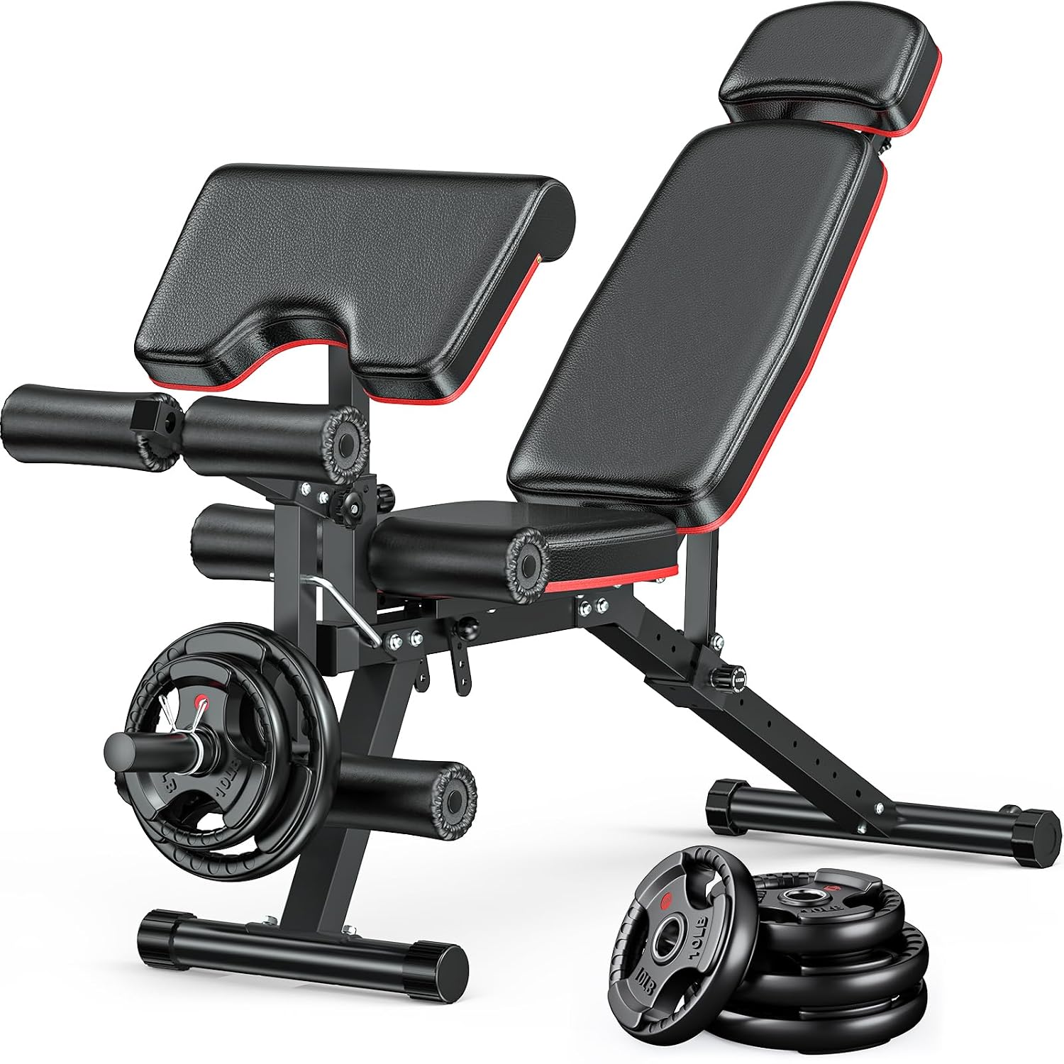 Adjustable Weight Bench with L - Home Gym Leg Extension review and price
