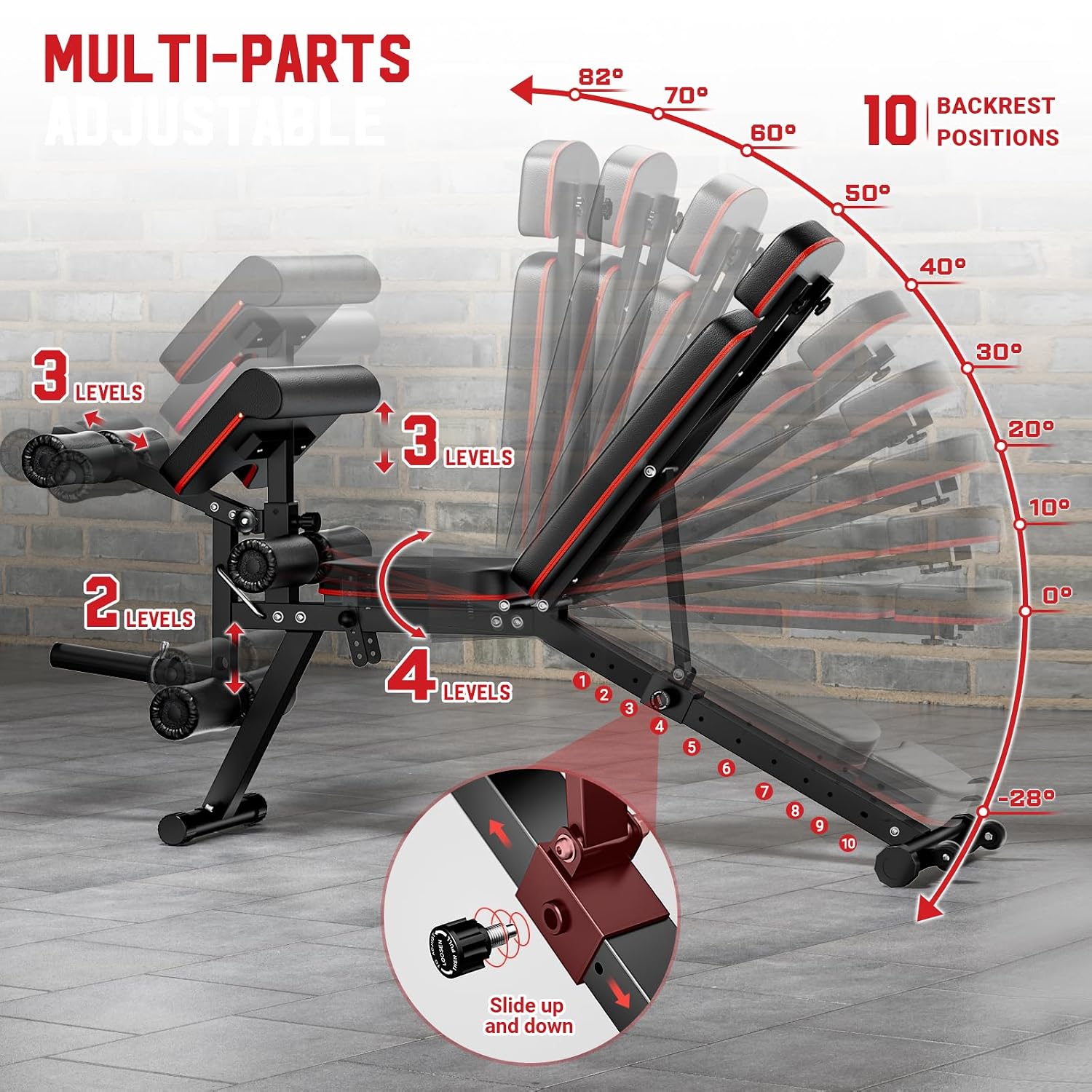 Adjustable Weight Bench with L - Home Gym Leg Extension review and price